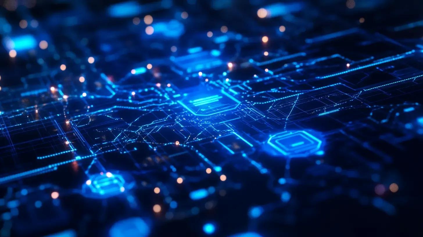 AI proof of concept visualised through a technical motherboard design