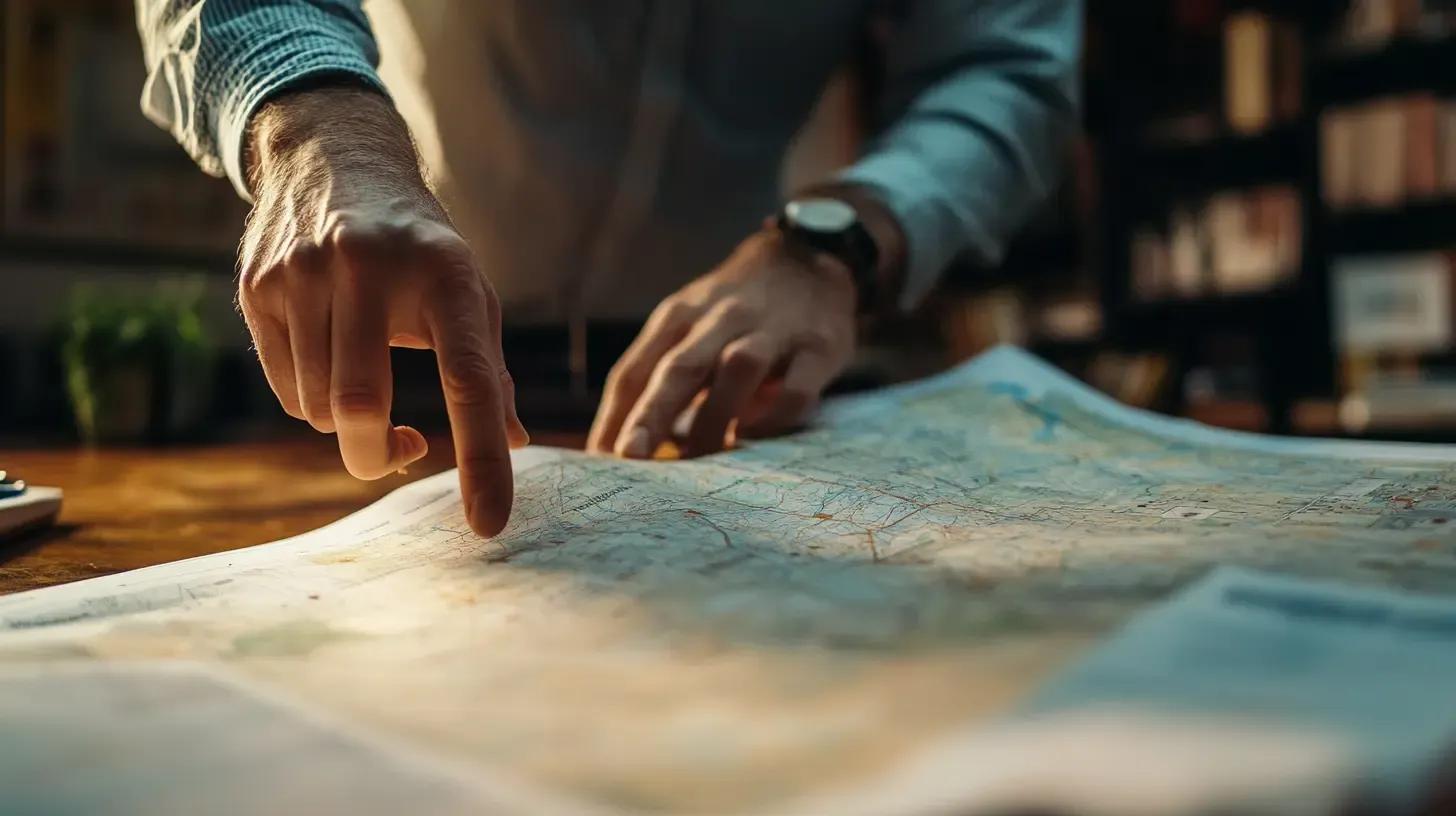 Consultant presenting AI strategy roadmap on a map