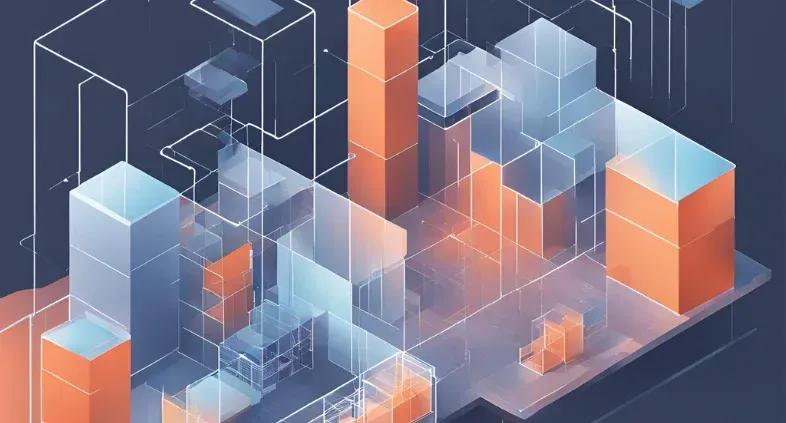 3D graphic of a data warehouse representing centralised storage and organisation