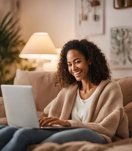 Happy customer shopping online illustrating benefits of price optimisation